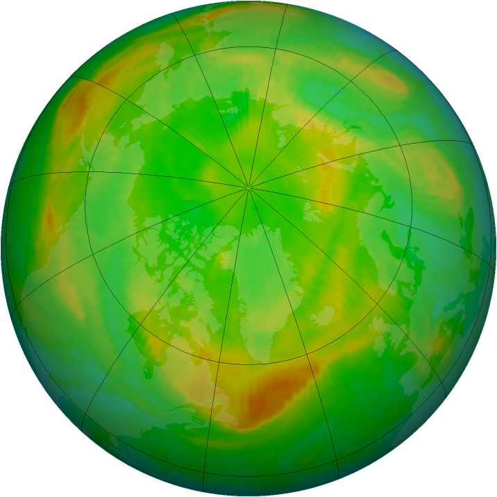 Arctic ozone map for 11 June 2000